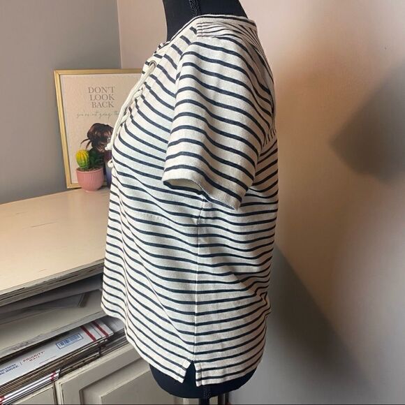 Madewell Striped Lace-Up Top   - Picture 3 of 10